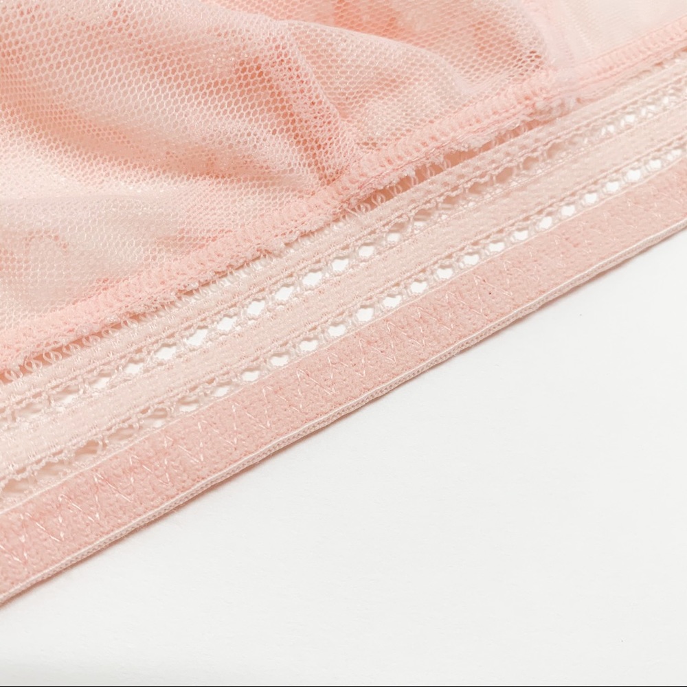 Lace Mesh Bralette Peach - Picture 4 of 9